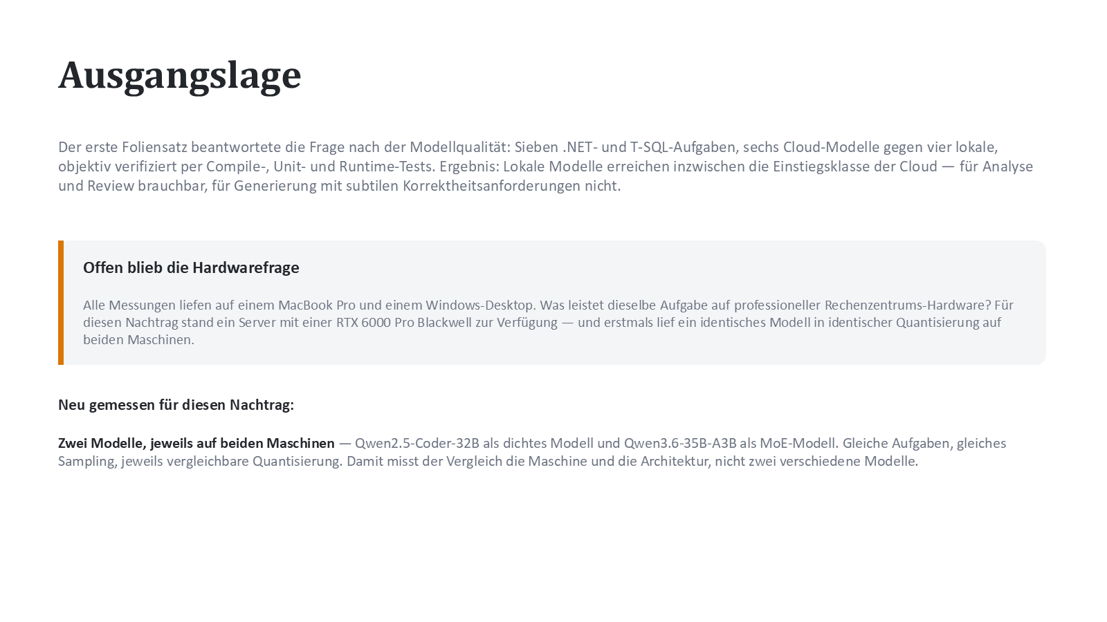 Ausgangslage: der erste Foliensatz und die offen gebliebene Hardwarefrage