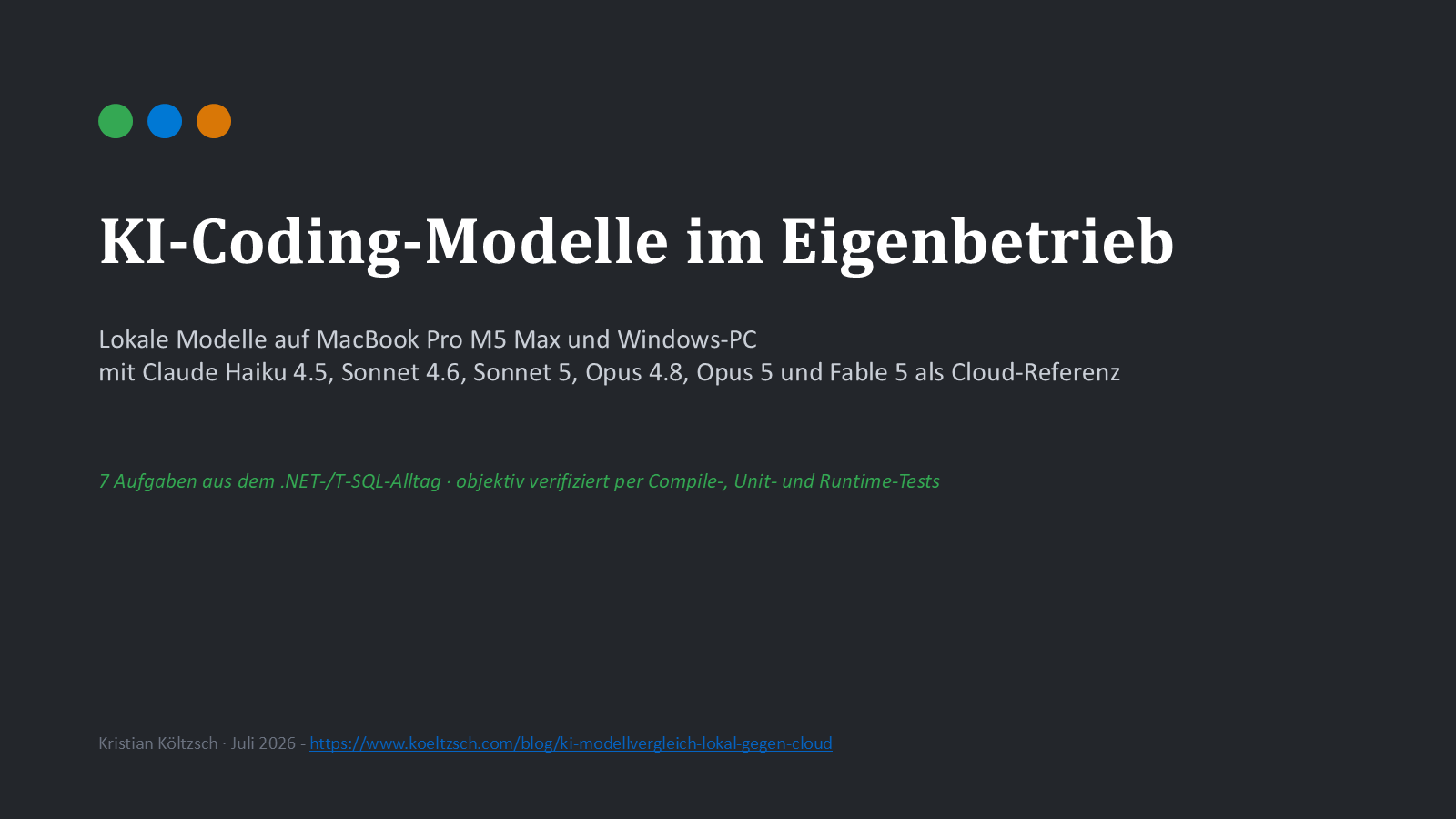Titelfolie: KI-Coding-Modelle im Eigenbetrieb
